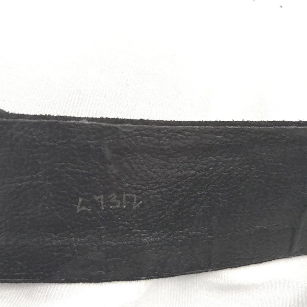 Vintage 1992 Nina Arjani Leatherock Black Gold Animal‎ Print Wide Waist Belt L